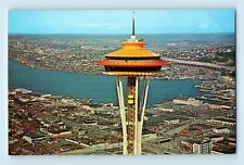 Seattle Space Needle Birdseye View of City Lake Union Elevator  Postcard C7 picture