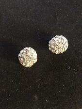 Classic, Vintage, Two Pewter Shank Buttons with Rhinestones 7/8