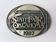 Oklahoma State Fair Belt Buckle Brass 1987 Dazzling & Different picture