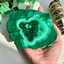 665G Natural Green Malachite Slab Quartz Crystal Slice Display Healing picture