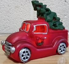 Red lighted Truck with Christmas Tree In Back NEW picture