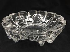 Clear Glass Ashtray 3 Rest Vintage Molded And Diamond Cut 7” Diameter picture