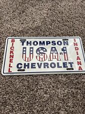 Thompson Chevrolet Nickel Indiana USA-1 License Plate Mint Unused picture