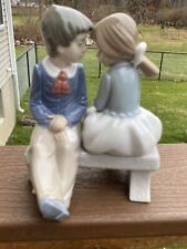 Lladro Nao Figurine FIRST LOVE Boy Girl on Bench #1136 Gloss Finish Excellent picture