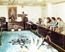 Iraq. Reprinted photo Oday, son of Saddam in an official meeting, 1990s. KY329 picture