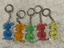 LOT OF 5 COLORFUL VINTAGE DISNEY MICKEY MOUSE KEYCHAINS picture
