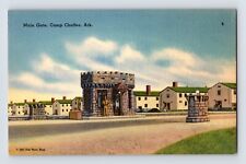 Postcard Arkansas Camp Chaffee AR Main Gate 1940s Unposted Linen picture