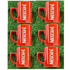 6 Pcs Nescafe Red Cup Mug Coffee Ceramic Collectible Classic Gift 8 oz picture