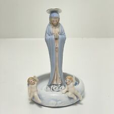 Vintage Lipper and Mann Mother Mary Angels Holy Water Blue Danube Japan Madonna picture