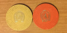A 50 CENT AND A $1 LARGE KEY MOLD CASINO CHIP FROM THE HORSESHOE IN RENO,NV picture