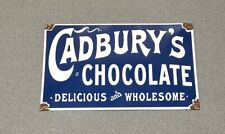 VINTAGE 12” DOMED CADBURY CHOCOLATE PORCELAIN SIGN CAR GAS OIL TRUCK picture