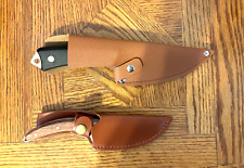 TWO NICE SMALL - STAINLESS STEEL KNIFES-FINISHED WOOD & BAKELITE HANDLES  #K4 picture