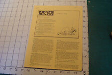 Vintage High Grade ASFA newsletter may 1980; 12pgs picture