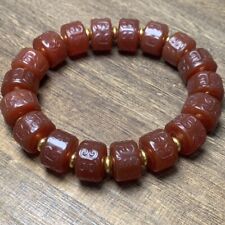 Chinese Special Tibetan 10×14mm Old Red Agate Retroflex pattern Beads Bracelet picture