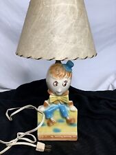 Vintage 1950's Ceramic Humpty Dumpty Lamp with Fibreglass Shade 14.5” Tall picture
