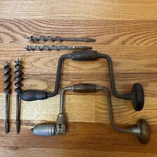 Vintage STANLEY Ratcheting Bit Brace Hand Drill Tool Plus More picture