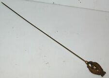 Long Brass Authentic Victorian Hatpin with Spiraled Flower Bud Design 9