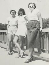 IB Photograph Ugly Women Posing On Bridge Group Of Women 1940's picture
