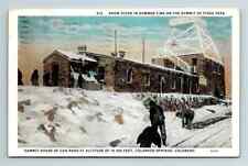 c1928 WB Postcard Colorado Springs CO Pikes Peak Snow Scene Summertime Summit picture