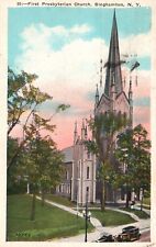 Postcard NY Binghamton First Presbyterian Church Posted 1935 Vintage PC H5827 picture