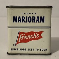Vintage 50s French's Ground Marjoram All Metal Spice Tin 1 oz RT French Company picture
