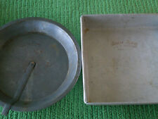 2 Vintage Bake King bakeware - Square Aluminum Cake Pan and pie pan with slider picture