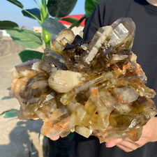 10.4lb Large Natural Smoky Citrine Quartz Crystal Cluster Raw Mineral Specimen picture