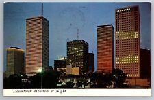 Postcard Houston Texas at Nightfall cir. 1978 Pos.  G 10 picture
