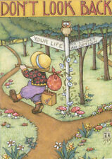 DON'T LOOK BACK-Handcrafted Crossroads Fridge Magnet-w/Mary Engelbreit art   picture