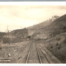 c1920s Unknown Mountain Railway RPPC Track Construction Real Photo Postcard A95 picture