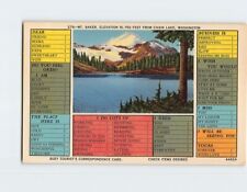 Postcard Mount Baker Chain Lake Washington Busy Tourist's Correspondence Card picture