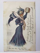 1907 Yale University Woman with Pennant Rah Rah Vintage Postcard | Stamped  picture