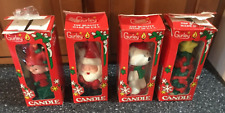 Lot 4 Gurley Christmas Candles w/Box Unused Elf Santa Tree Bear picture