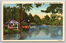 Mansfield Ohio OH North Lake Park Vintage Postcard picture