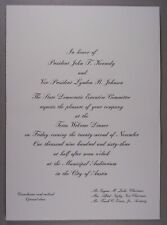 1963 Texas Welcome Dinner Invitation John F Kennedy Assassinated Ticket picture