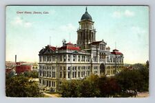Denver CO-Colorado, Panorama View Court House, Antique Vintage Souvenir Postcard picture