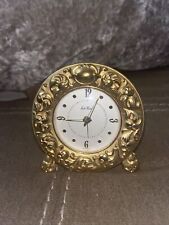 Beautiful Seth Thomas Repousse Gold Tone Small Alarm Clock,untested Parts Only picture