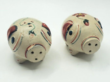 Mexico Hand Painted Pig Shape Ceramic Salt & Pepper Shakers picture