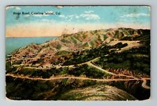 Catalina Island CA-California, Stage Road, Aerial Scenic View, Vintage Postcard picture