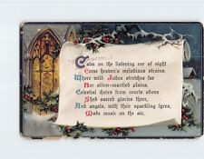 Postcard Christmas Greeting Card with Poem and Christmas Embossed Art Print picture