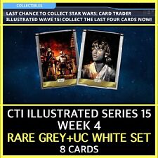 WAVE 15 WEEK 4 CTI ILLUSTRATED-GREY+WHITE 8 CARD SET-TOPPS STAR WARS CARD TRADER picture