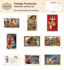 Vintage Halloween (Series 22) - Lot of (9) Rare Repro Holiday Postcards picture
