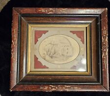 Antique Victorian Picture With Wooden Frame picture