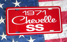 Red  1971 Chevrolet CHEVELLE SS  license plate car tag 71 Chevy Super Sport picture
