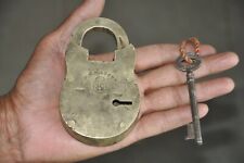 Vintage Brass P.M.H & Son Handcrafted Pad Lock , Rich Patina picture