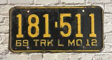 1969 Missouri Truck License Plate # 181-511 picture