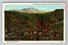 Manitou Springs CO-Colorado, The Spa Of The Rockies, Vintage Souvenir Postcard picture