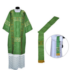 Green Deacon Dalmatic Vestment, Deacon's stole & maniple,Roman Dalmatic Chasuble picture