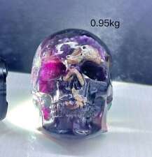Natural Big skull of colorful fluorite quartz crystal Random 1PC picture