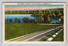 Cazenovia NY-New York, Overlooking Cazenovia Lake Route 20 Vintage Postcard picture